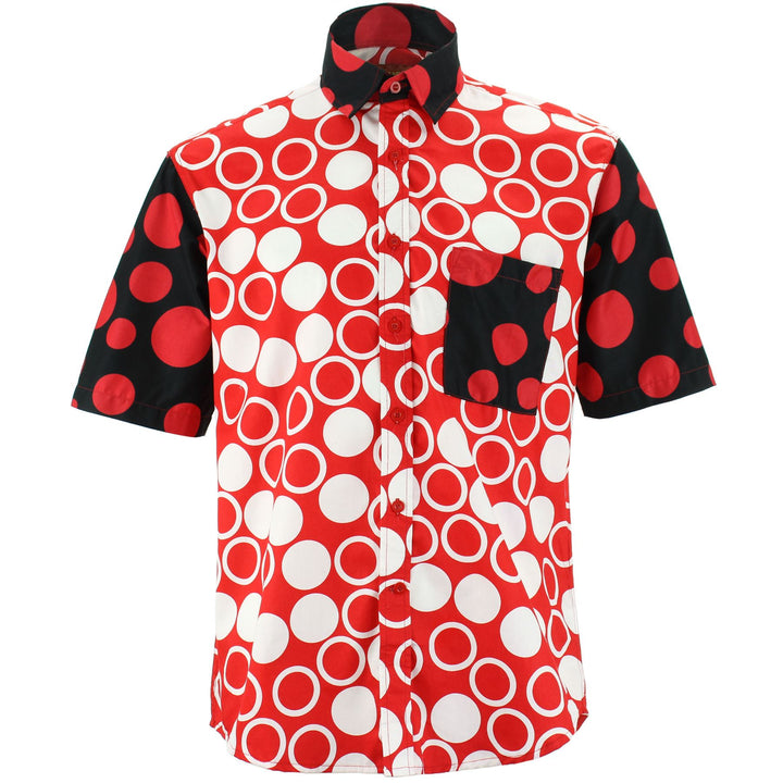 Regular Fit Short Sleeve Shirt - Random Mixed Panel - Spotty