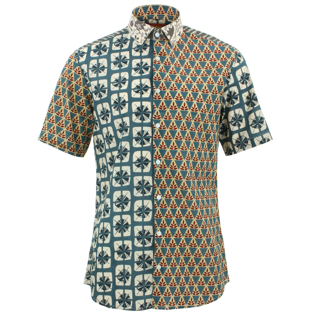 Tailored Fit Short Sleeve Shirt - Random Mixed Panel