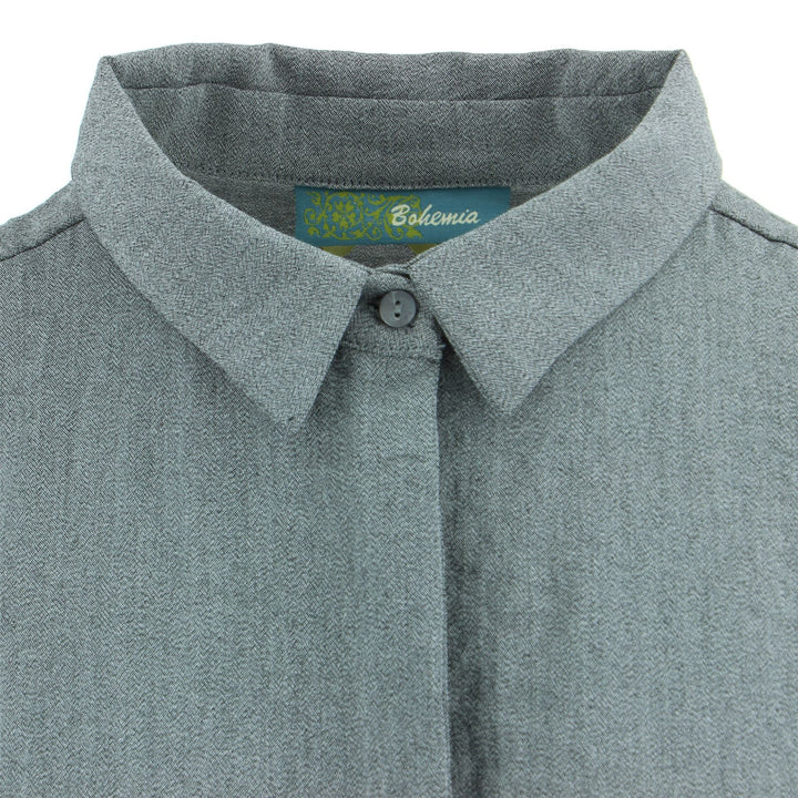 Woven Blouse Shirt - Grey