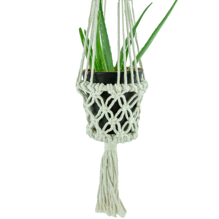 Macrame Hand Woven Rope Hanging Planter - Small (9cm Pot)