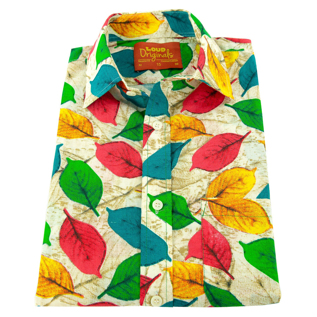 Regular Fit Short Sleeve Shirt - Leaves