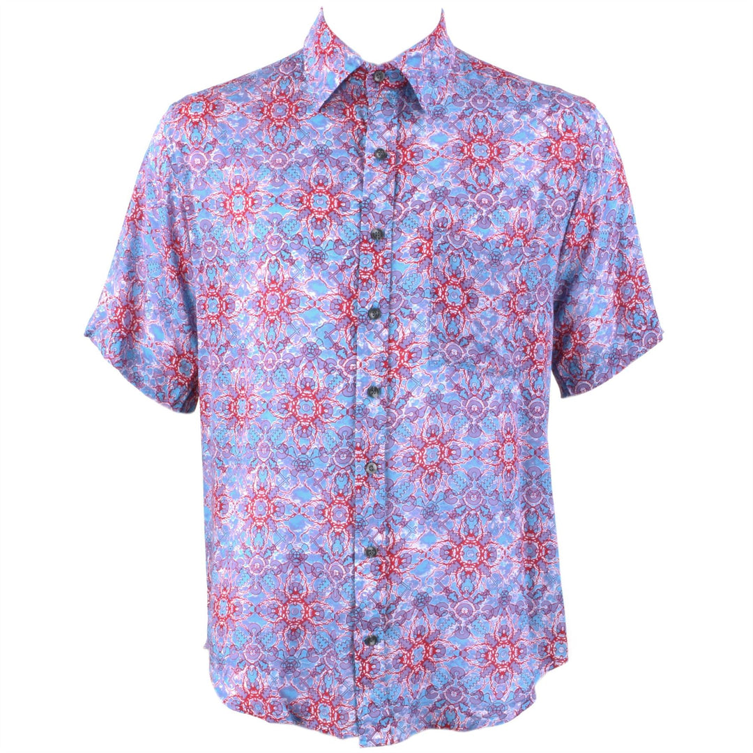 Regular Fit Short Sleeve Shirt - Blue & red Abstract