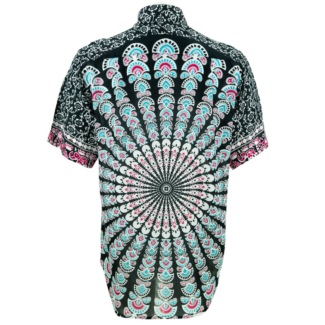 Regular Fit Short Sleeve Shirt - Mandala - Black White