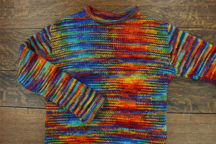 Hand Knitted Wool Jumper - SD Rainbow