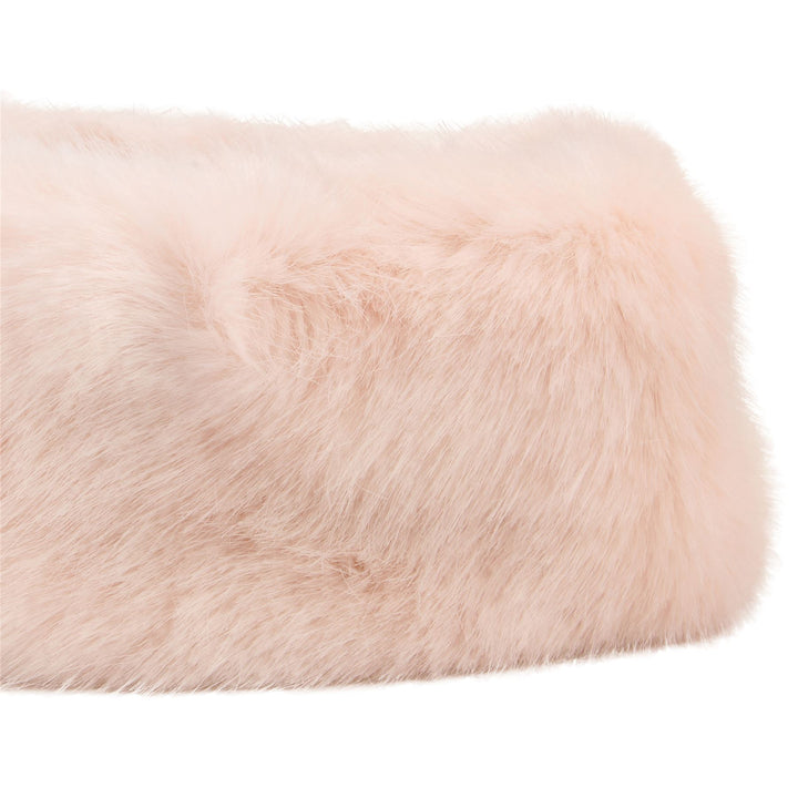 Elasticated Faux Fur headband with fleece lining - Pink