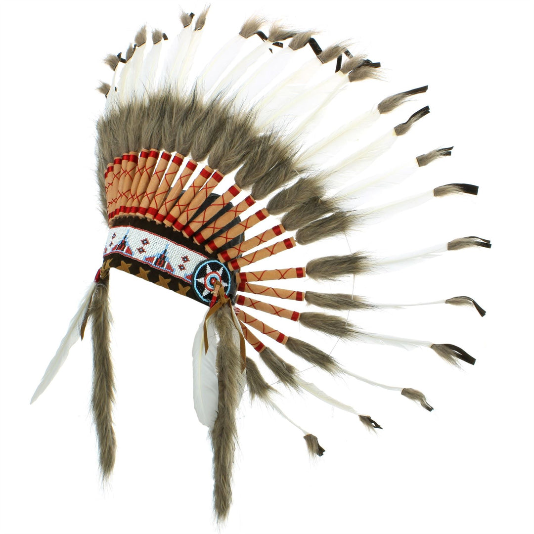 Native Amercian Chief Headdress - Leather Tips