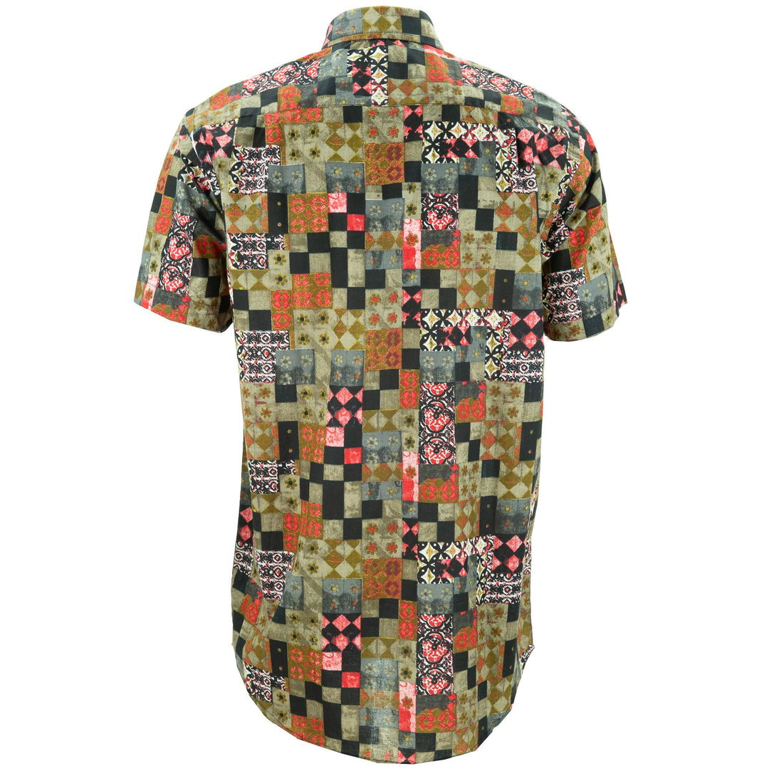 Regular Fit Short Sleeve Shirt - Patchwork