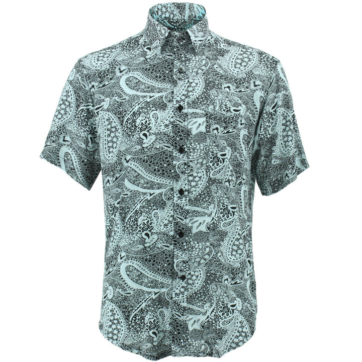 Regular Fit Short Sleeve Shirt - Mono Paisley