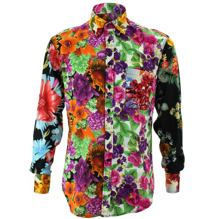 Regular Fit Long Sleeve Shirt - Random Mixed Panel - Floral