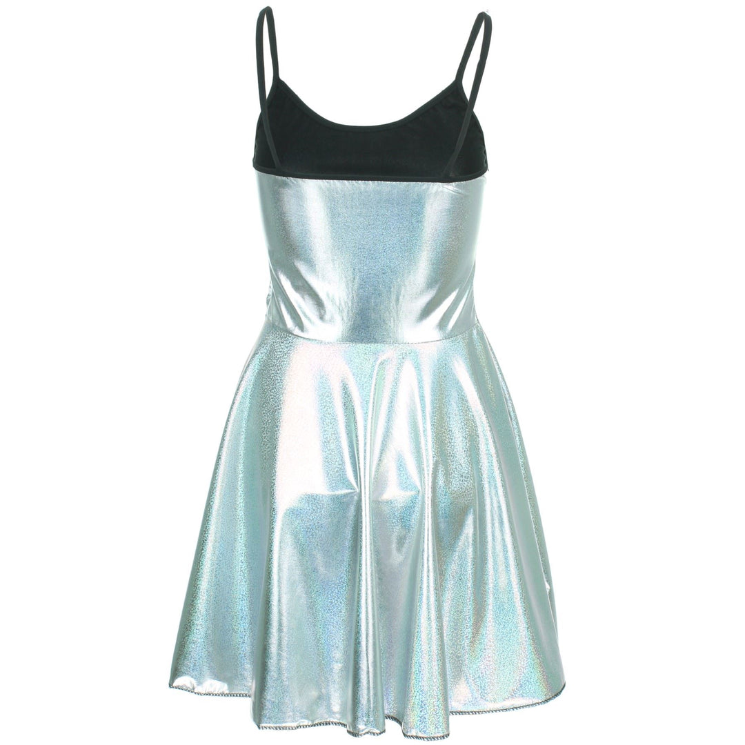 Shiny Strappy Dress - Silver