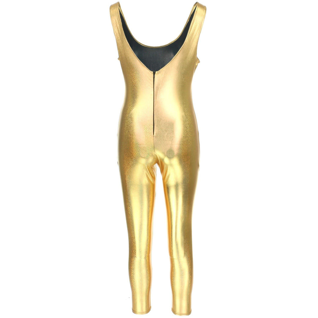 Shiny Sleeveless Catsuit - Gold