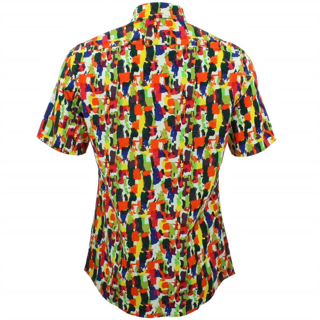 Tailored Fit Short Sleeve Shirt - Paintbrush Strokes