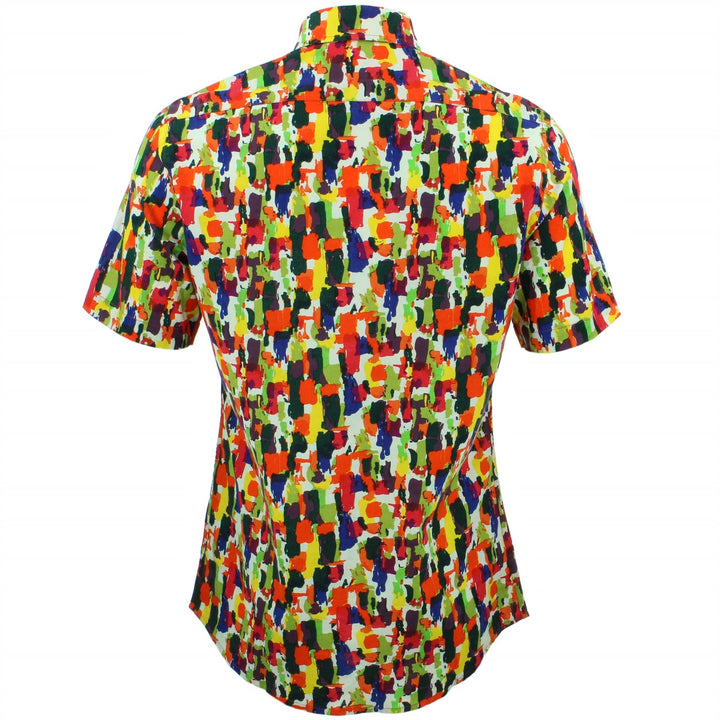 Tailored Fit Short Sleeve Shirt - Paintbrush Strokes