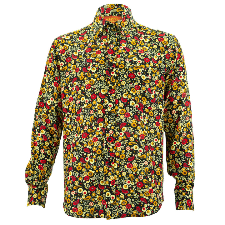 Regular Fit Long Sleeve Shirt - Paisley Garden - Red