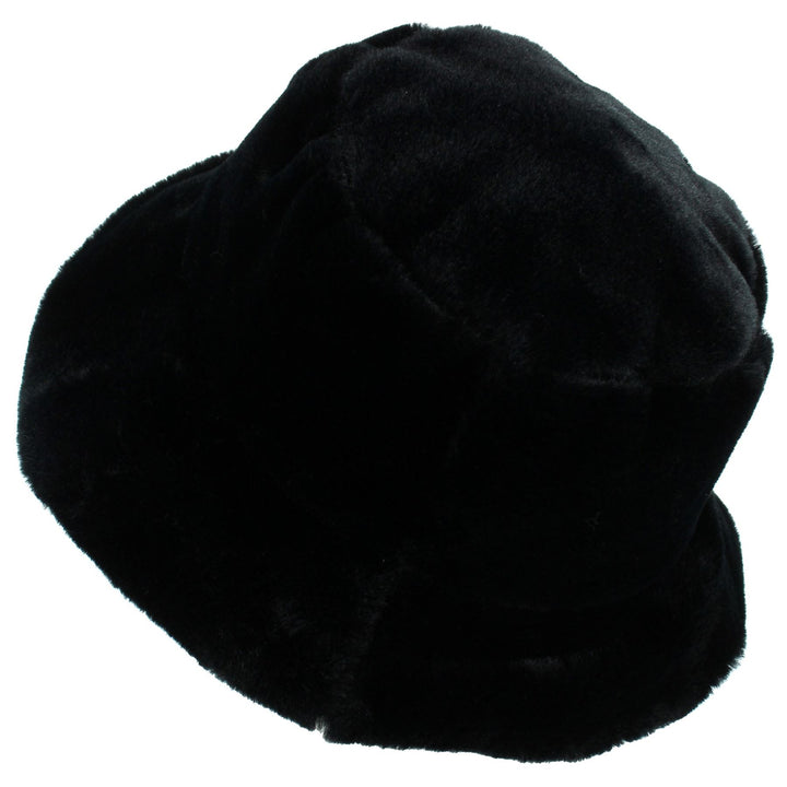 Faux Fur Bucket Hat - Fluffy Black