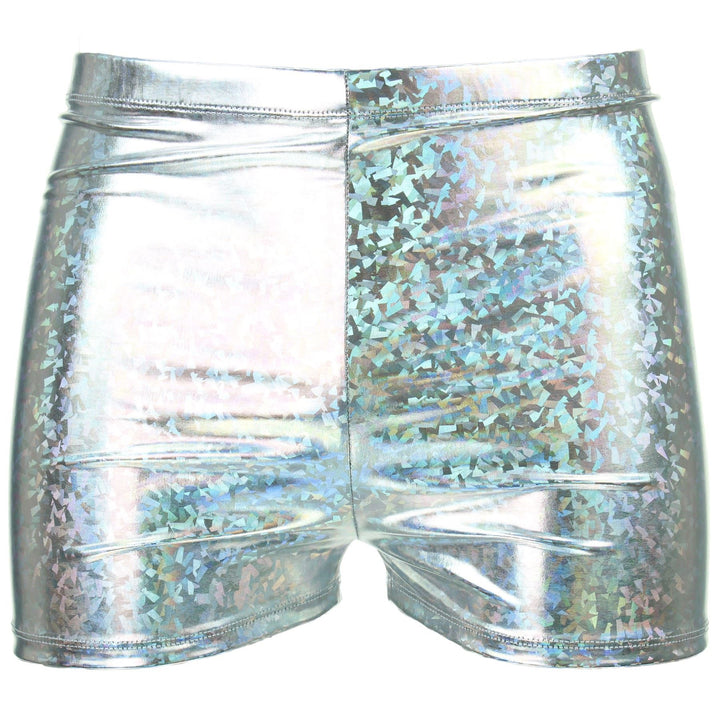 Shiny Mens Shorts - Silver