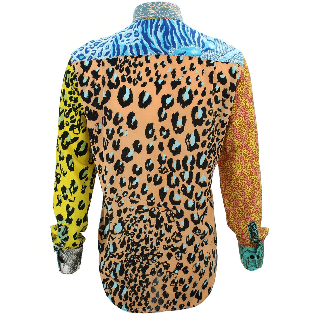 Regular Fit Long Sleeve Shirt - Random Mixed Panel - Animal Print