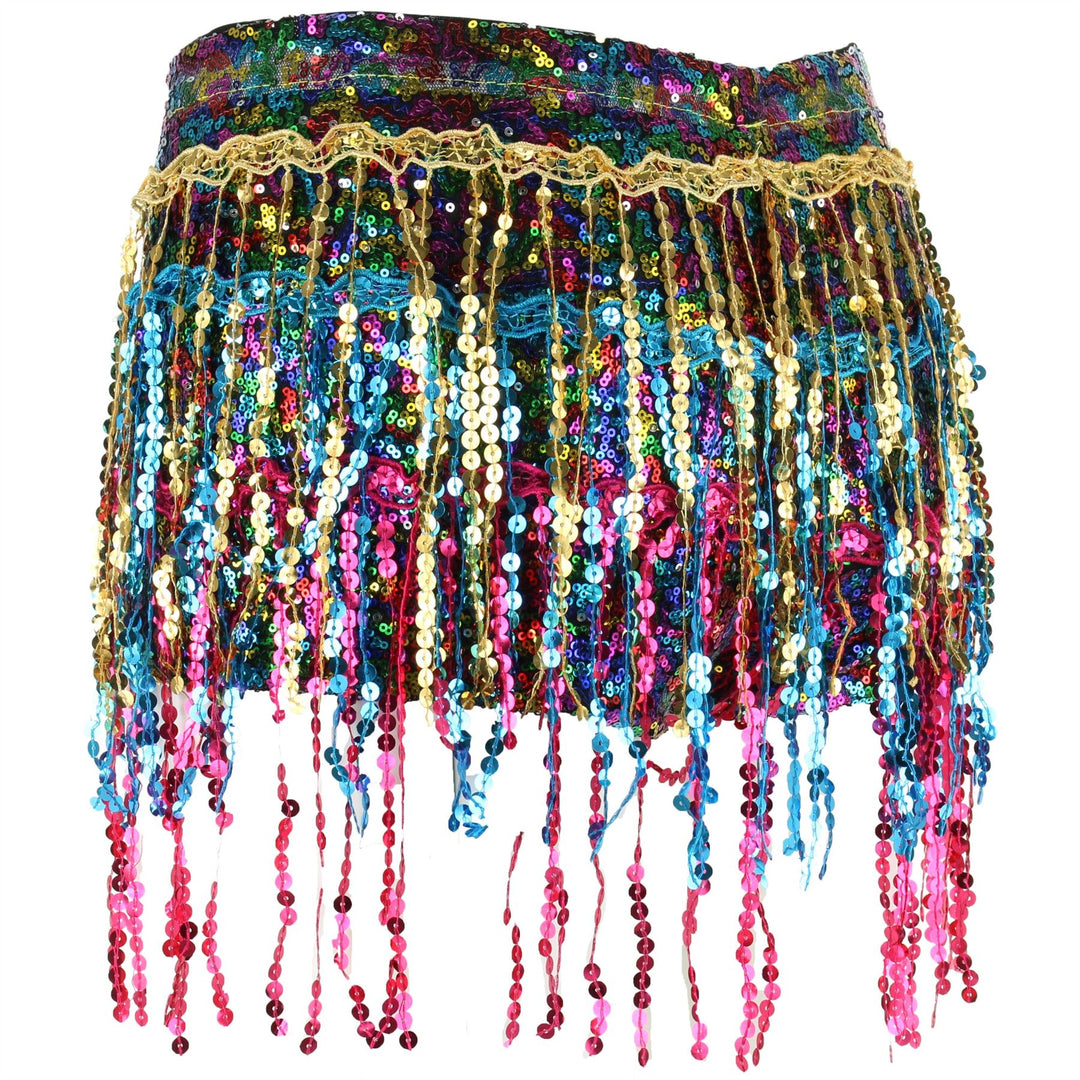 Sequin Tassel Hot Pants - Rainbow