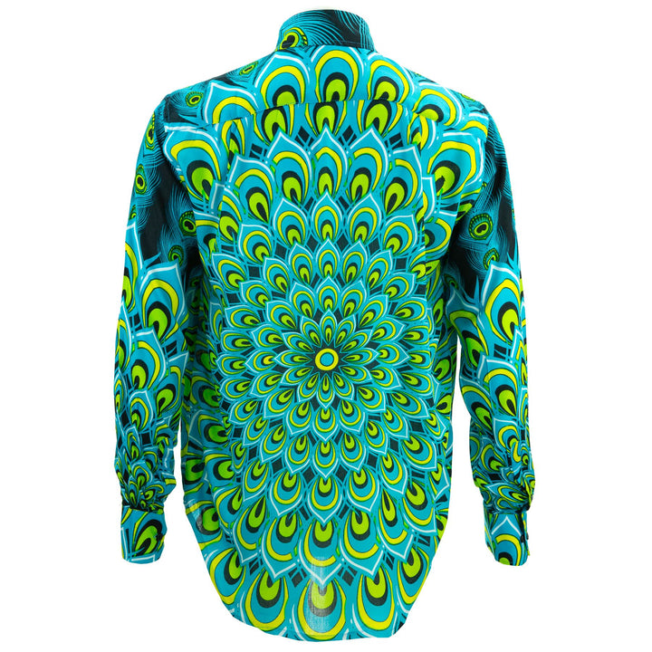 Regular Fit Long Sleeve Shirt - Peacock Mandala - Turquoise