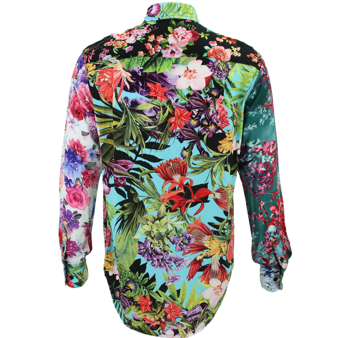 Regular Fit Long Sleeve Shirt - Random Mixed Panel - Floral