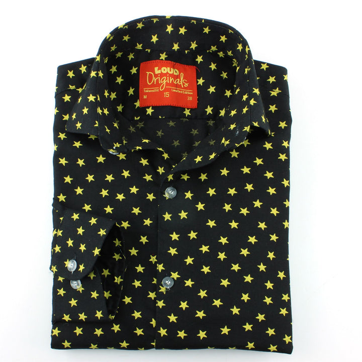 Tailored Fit Long Sleeve Shirt - Ditzy Yellow Stars