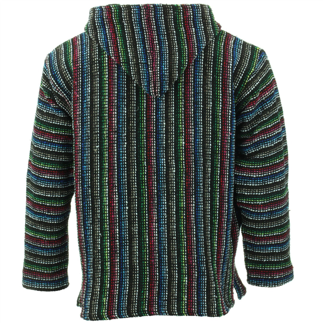 Recycled Mexican Baja Jerga Hoody - Black Multi