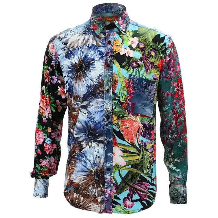 Regular Fit Long Sleeve Shirt - Random Mixed Panel - Floral