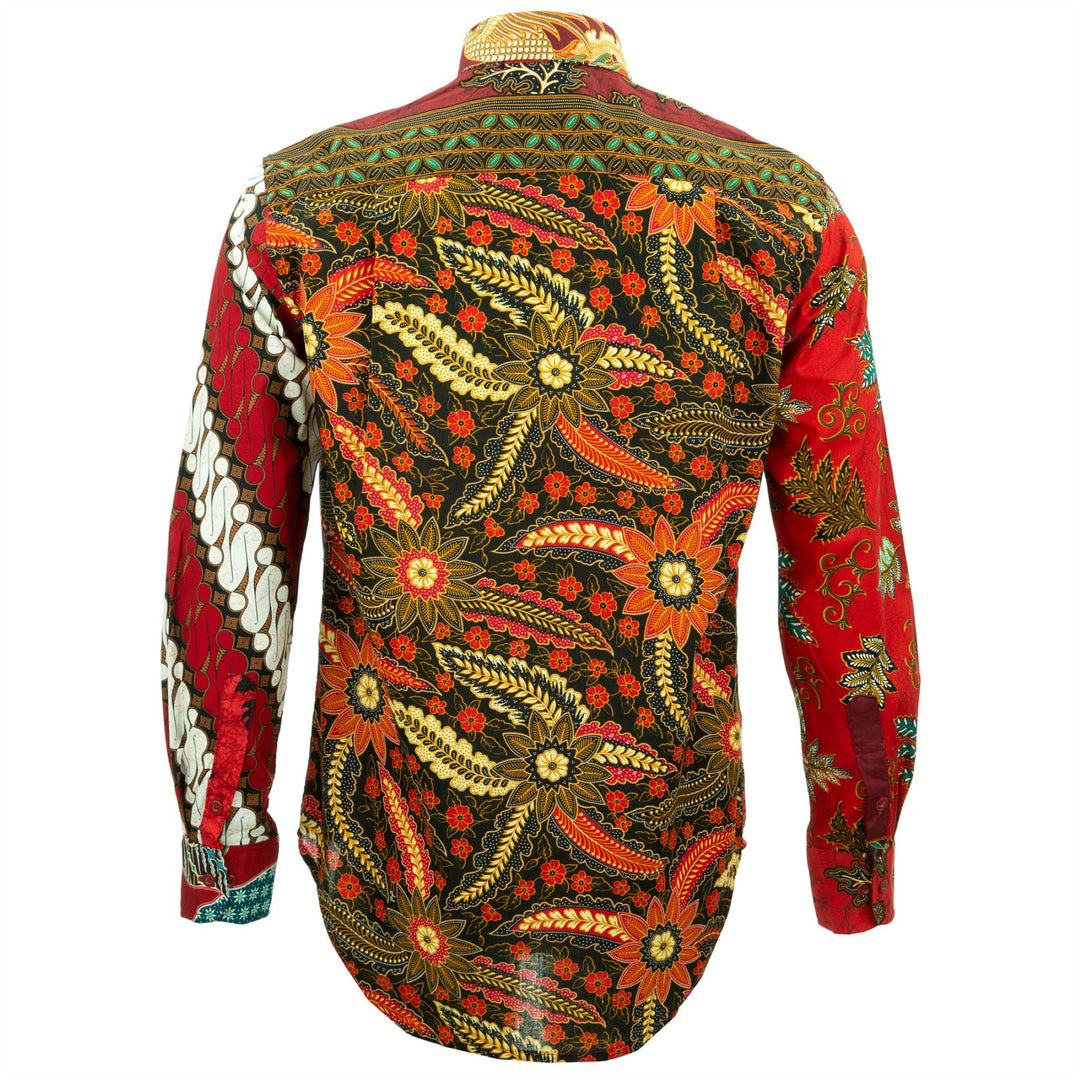 Regular Fit Long Sleeve Shirt - Random Mixed Panel Batik