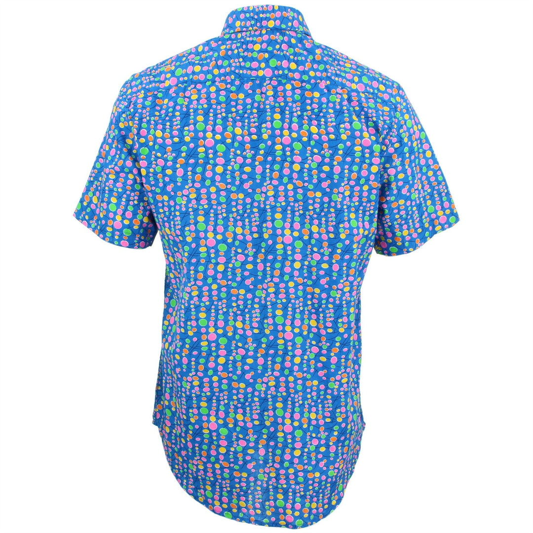 Tailored Fit Short Sleeve Shirt - Blue Blobs