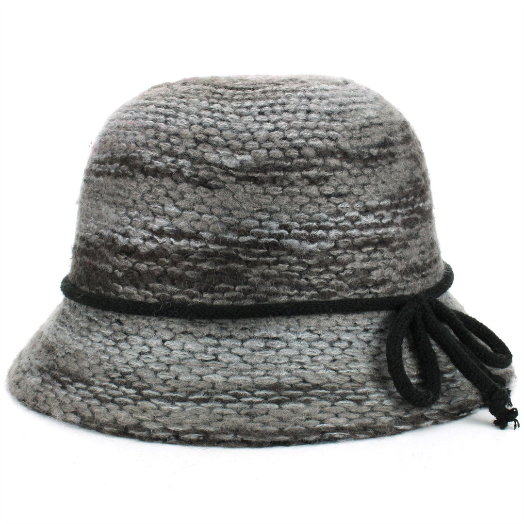 Knitted Cloche Hat - Grey