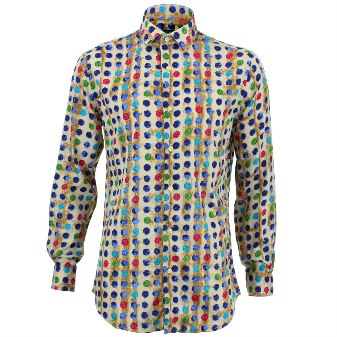 Tailored Fit Long Sleeve Shirt - Multi Dotty