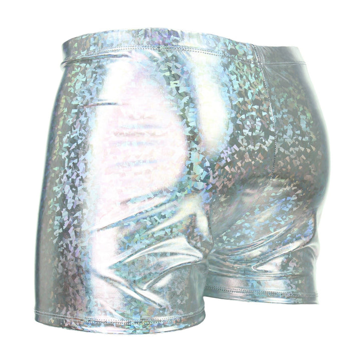 Shiny Mens Shorts - Silver