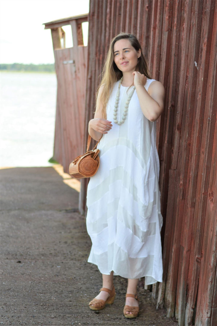 Sleeveless Woven Dress - Off White