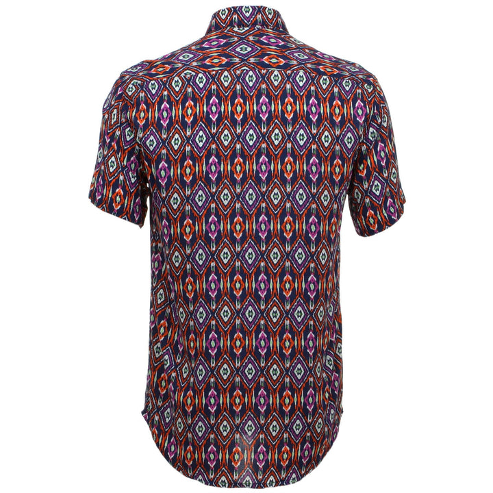 Tailored Fit Short Sleeve Shirt - Abstract Diamonds