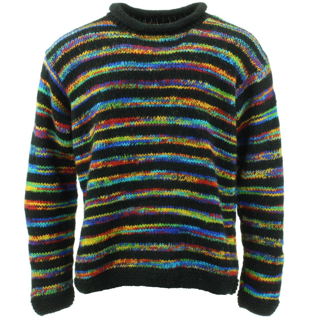 Black jumper rainbow stripe sale