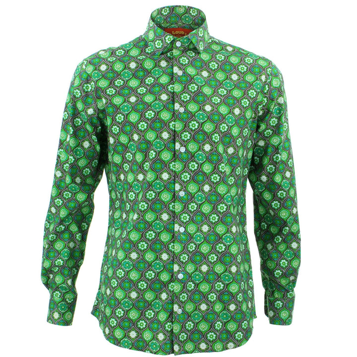 Slim Fit Long Sleeve Shirt - Fleur Crest