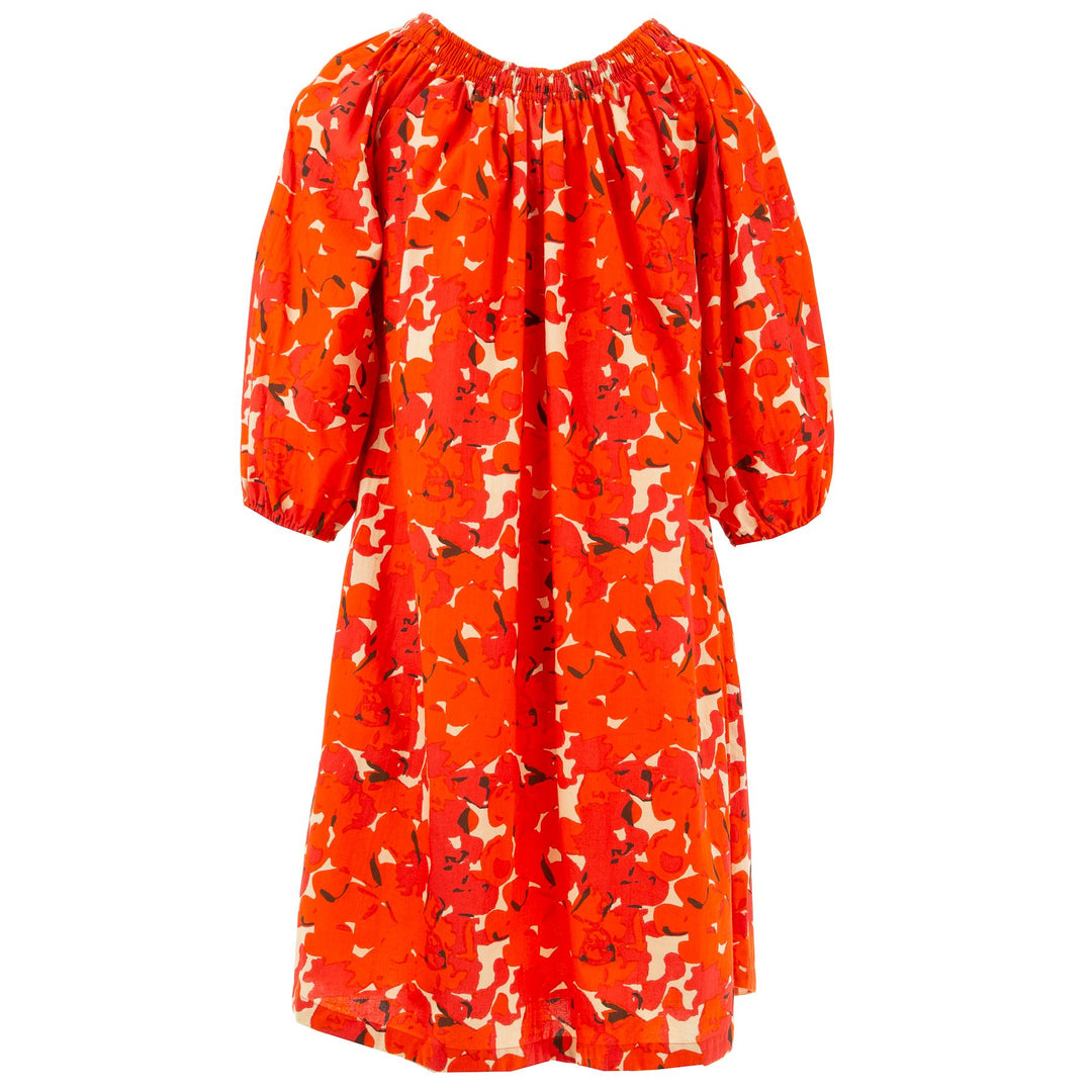 Off The Shoulder Dress - Vibrant Orange