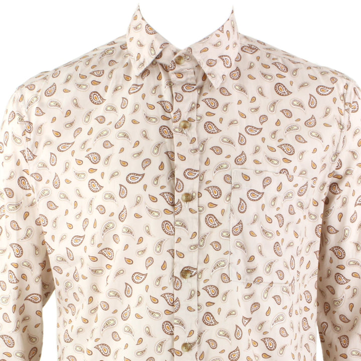 Regular Fit Long Sleeve Shirt - Beige Paisley