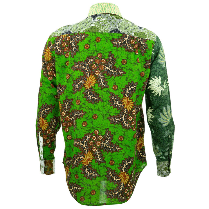 Regular Fit Long Sleeve Shirt - Random Mixed Panel Batik