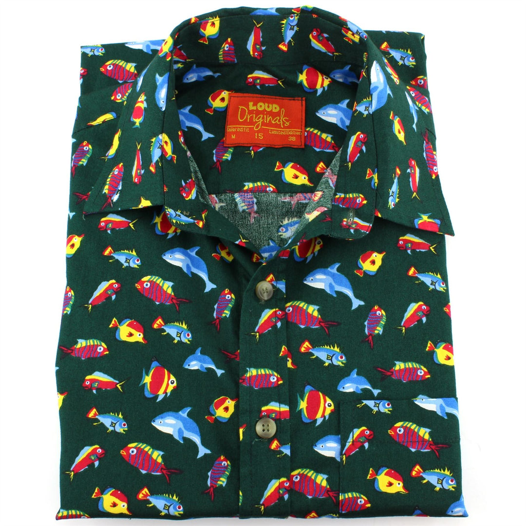 Tailored Fit Short Sleeve Shirt - Fish