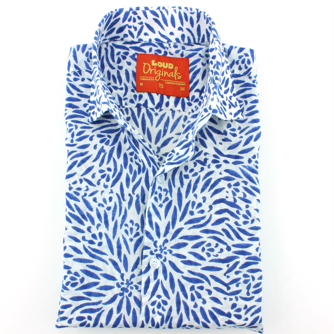 Tailored Fit Short Sleeve Shirt - Block Print - Stamen