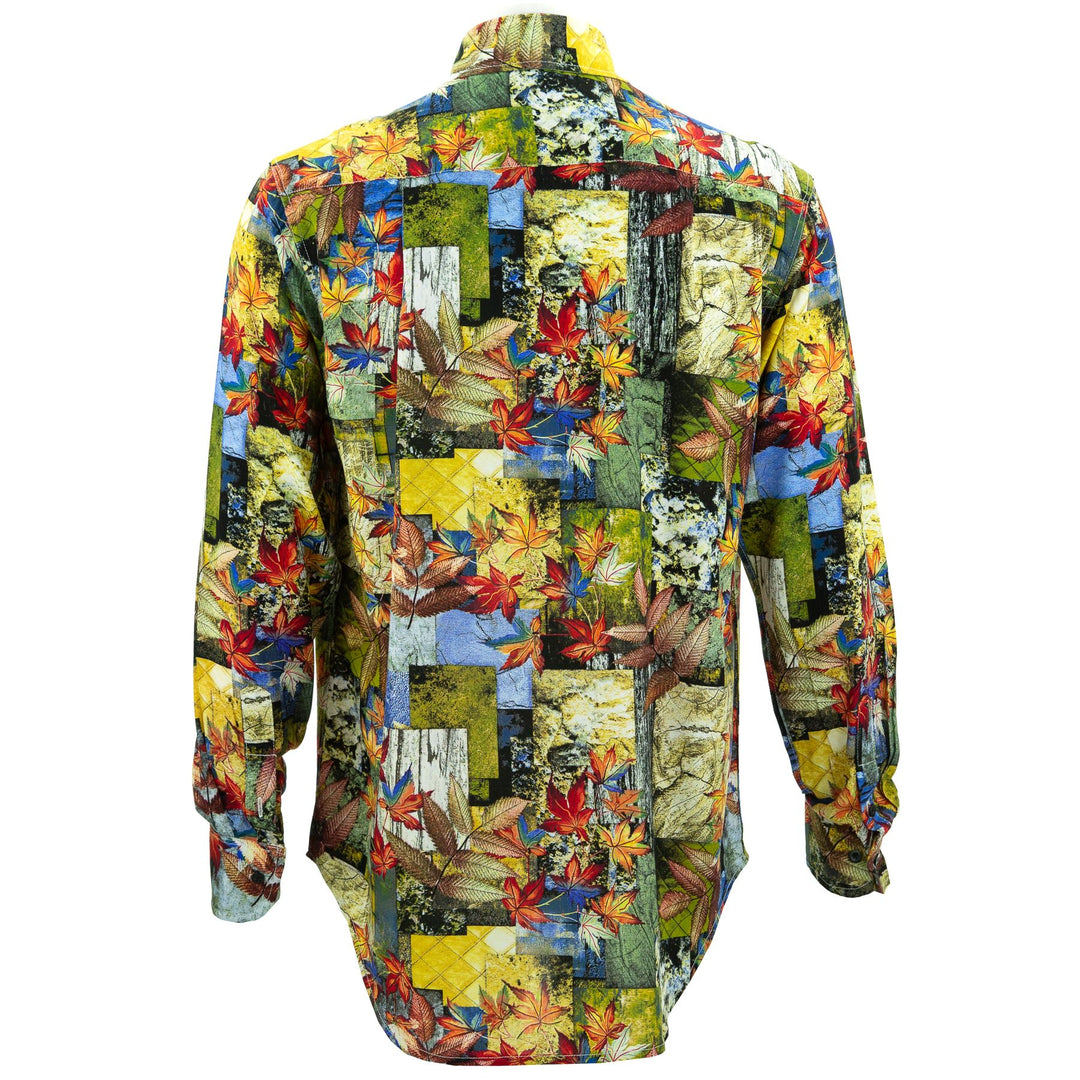 Regular Fit Long Sleeve Shirt - Autumn Patchwork - Yellow