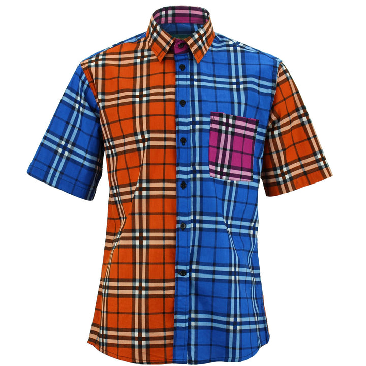 Regular Fit Short Sleeve Shirt - Random Mixed Panel - Tartan