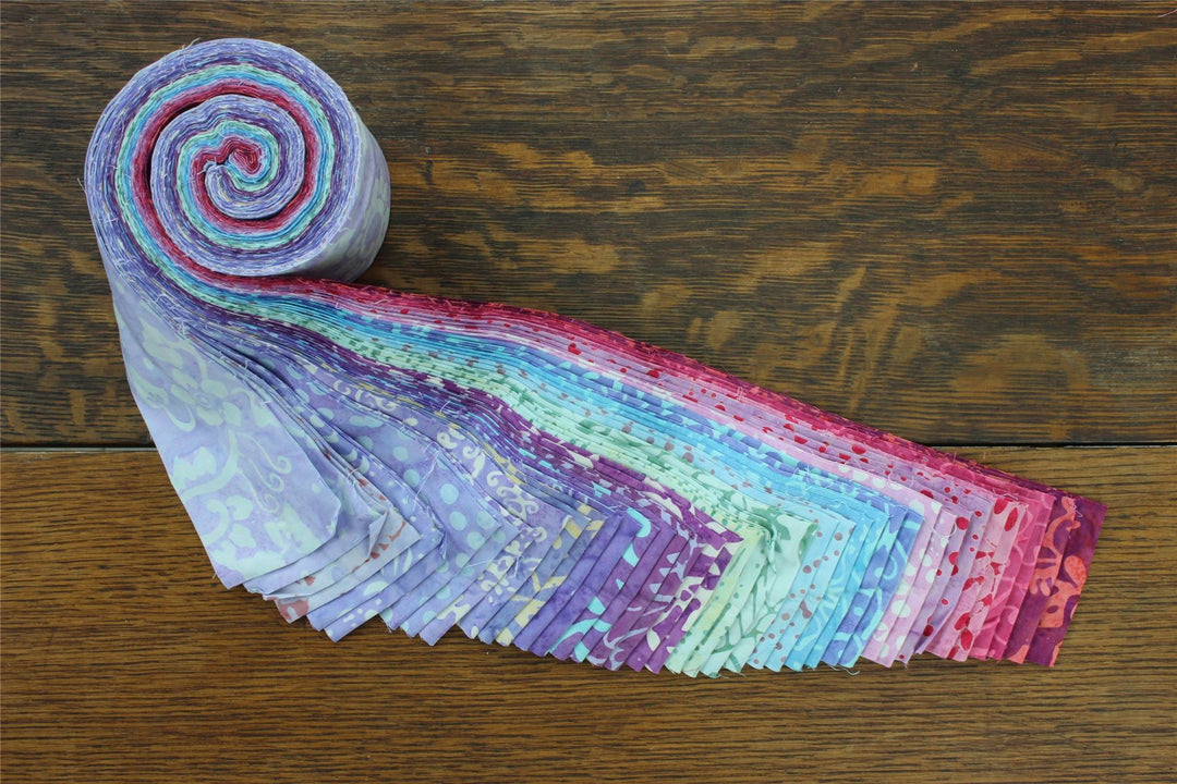 Jelly Roll - 40 Strips of 2.5" x 37" Cotton Batik