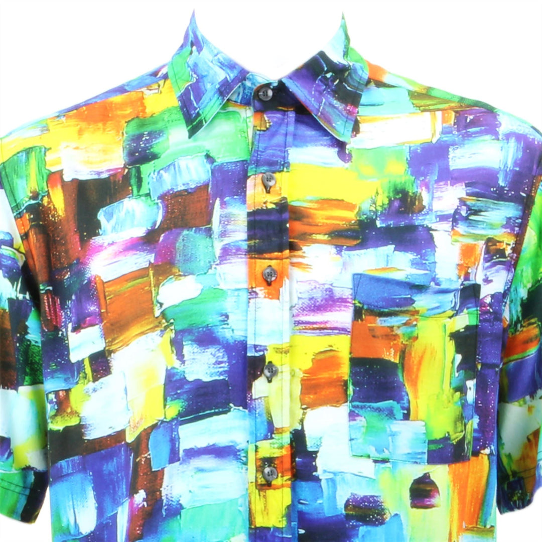 Regular Fit Short Sleeve Shirt - Paintbrush Strokes