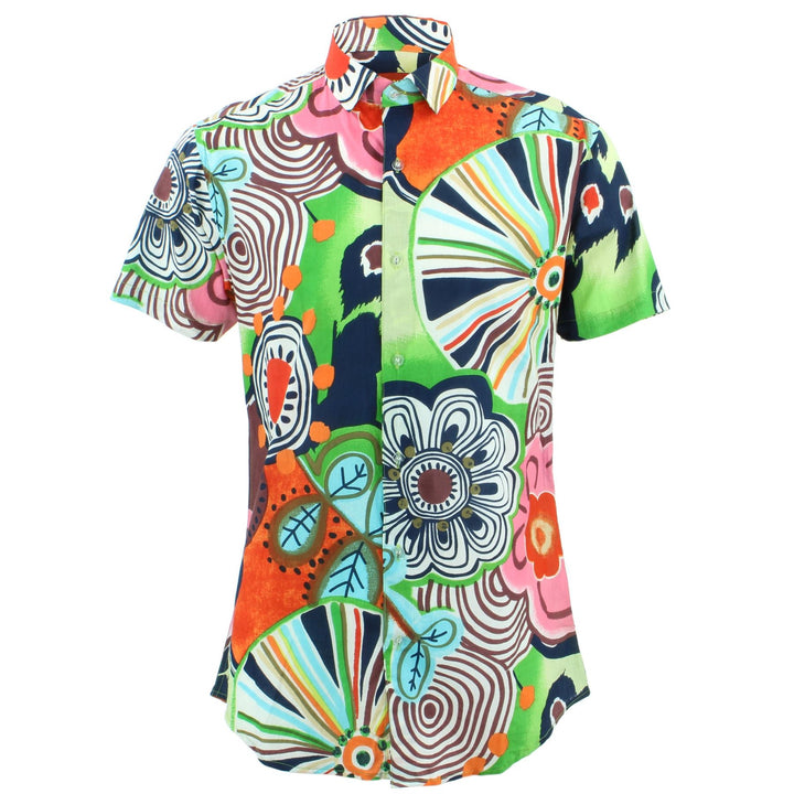 Tailored Fit Short Sleeve Shirt - Floral Fairground