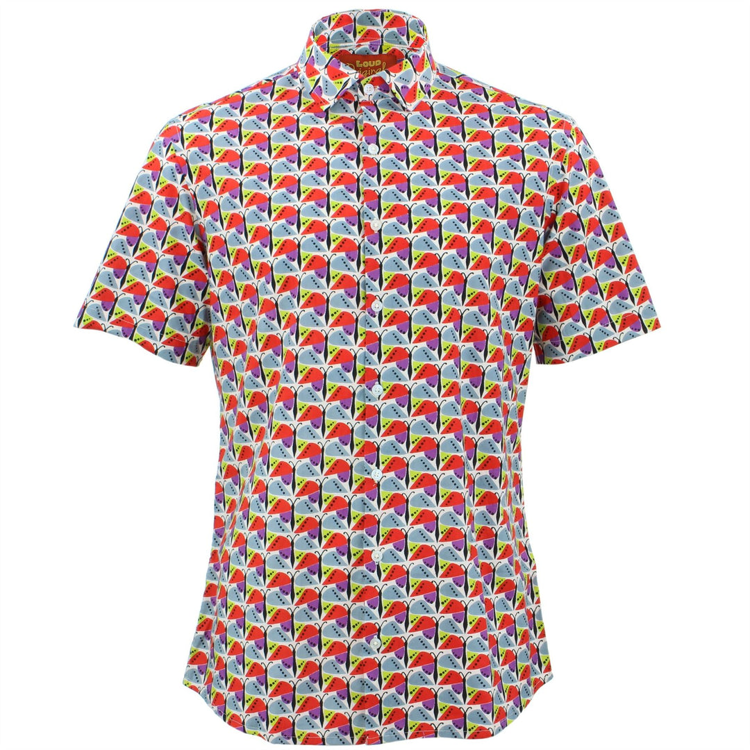 Slim Fit Short Sleeve Shirt - Butterflies