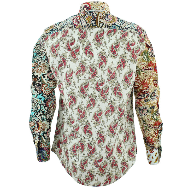 Regular Fit Long Sleeve Shirt - Random Mixed Panel - Paisley