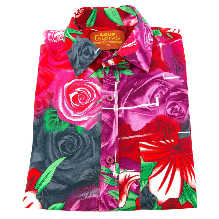 Regular Fit Short Sleeve Shirt - Roses