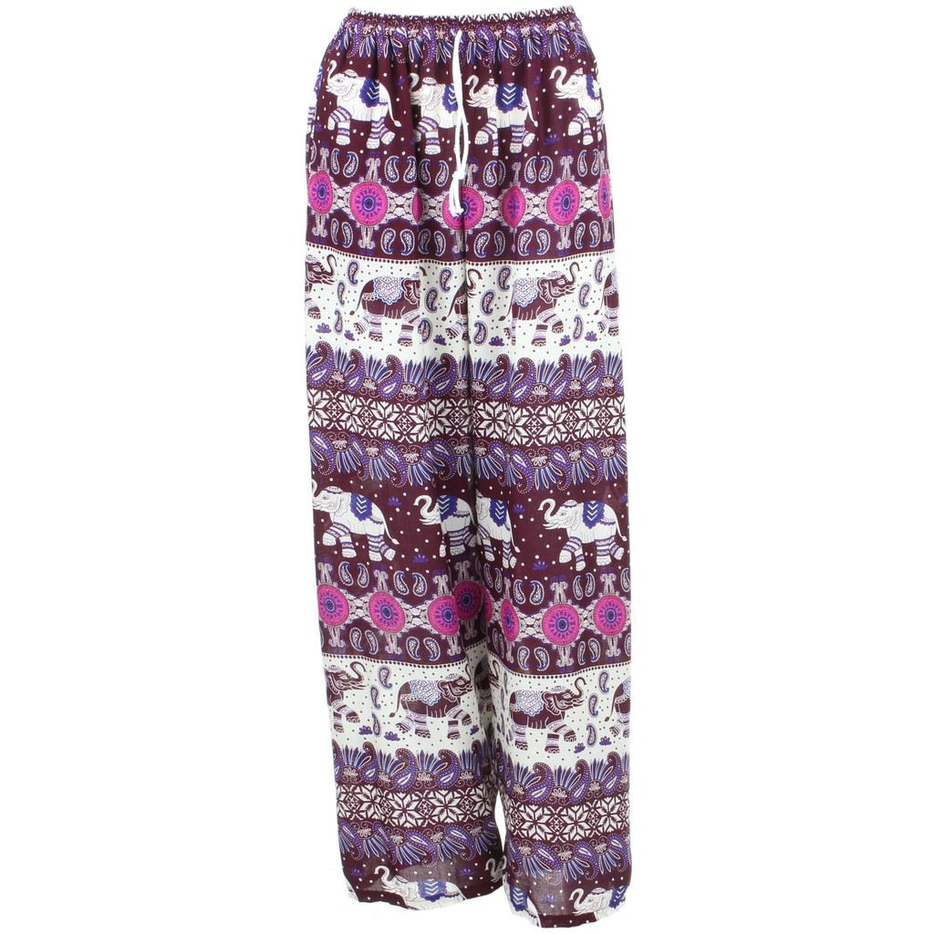 Loose Ali Baba Harem Elephant Trousers Pants - Maroon